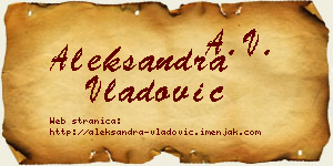 Aleksandra Vladović vizit kartica